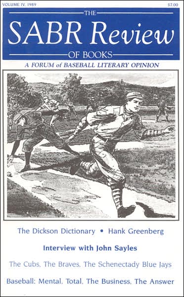 Cover for Society for American Baseball Research (SABR) · The SABR Review of Books, Volume 4: A Forum of Baseball Literary Opinion (Paperback Book) (1989)