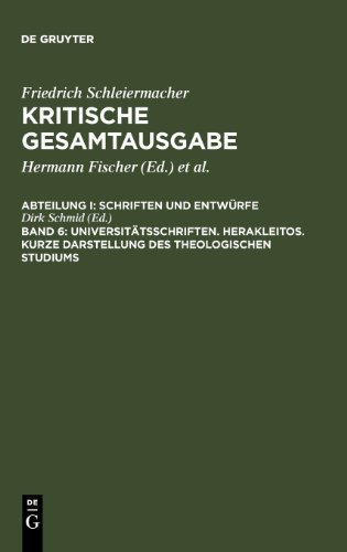 Cover for Schleiermacher · Krit,Gesamt.1.Abt.06 (Bok) [German edition] (1998)