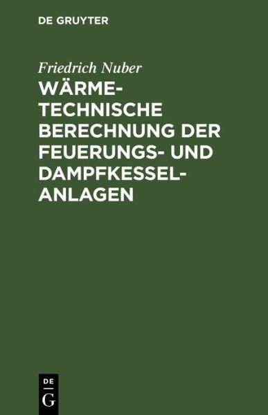 Cover for Nuber · Wärmetechnische Berechnung der Fe (Bog) (1949)