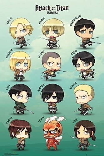 ATTACK ON TITAN - Chibi characters - Poster (91.5x - Großes Poster - Merchandise - Gb Eye - 5028486292387 - 7. Februar 2019