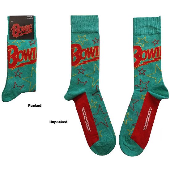 David Bowie Unisex Ankle Socks: Stars Outline (UK Size 7 - 11) - David Bowie - Merchandise -  - 5056368681387 - 