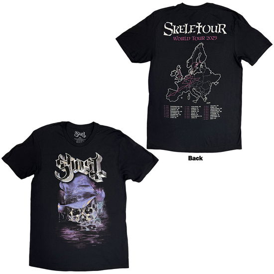 Cover for Ghost · Ghost Unisex T-Shirt: Skeletour Admat '25 Tour Dates (Black) (Back Print) (T-shirt) [size S] (2025)