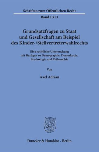 Cover for Adrian · Grundsatzfragen zu Staat und Ges (Book)