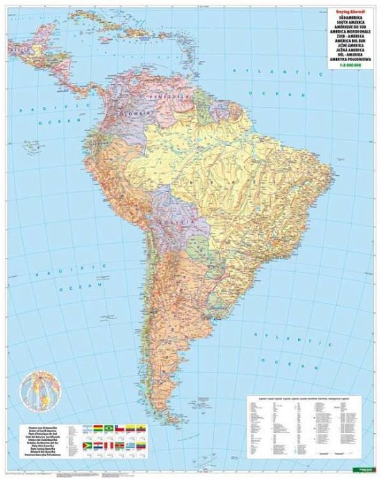 South America Map Provided with Metal Ledges / Tube 1:8 000 000 - Freytag-Berndt - Livros - Freytag-Berndt - 9783707906387 - 1 de fevereiro de 2017