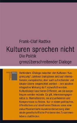 Cover for Radtke · Kulturen sprechen nicht (Book)