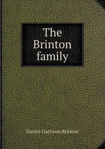 Cover for Daniel Garrison Brinton · The Brinton Family (Taschenbuch) (2013)