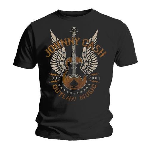 Johnny Cash Unisex T-Shirt: Outlaw - Johnny Cash - Produtos - Bravado  - 5023209684388 - 14 de janeiro de 2015