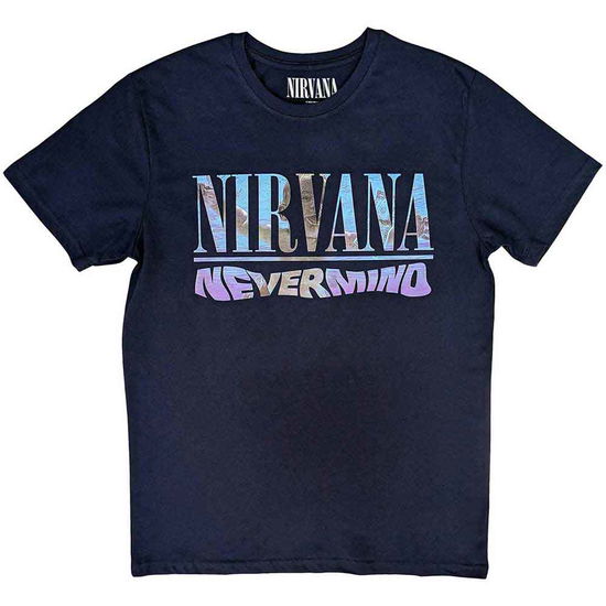 Cover for Nirvana · Nirvana Unisex T-Shirt: Nevermind (Navy Blue) (Back Print) (T-shirt) [size S] [Blue - Unisex edition] (2020)