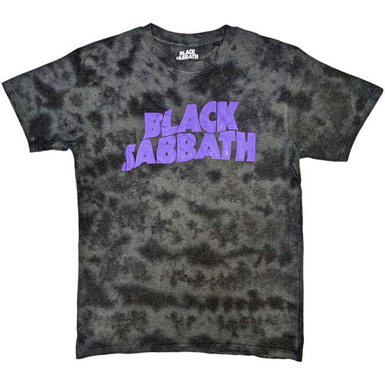 Black Sabbath Unisex T-Shirt: Wavy Logo (Wash Collection) - Black Sabbath - Produtos -  - 5056368668388 - 