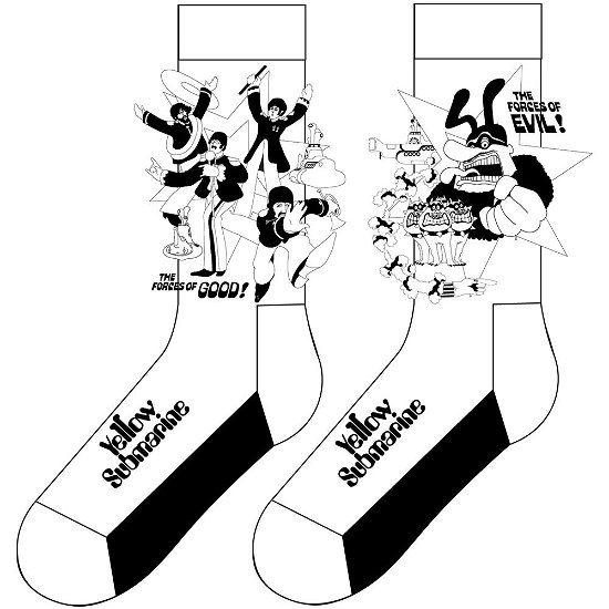 Cover for The Beatles · The Beatles Unisex Ankle Socks: Good v Evil (UK Size 7 - 11) (Bekleidung) [size M] [White - Unisex edition]