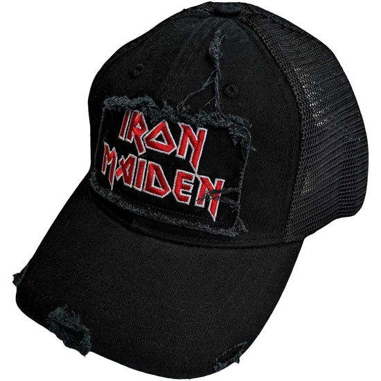 Iron Maiden Unisex Mesh Back Cap: Scuffed Logo - Iron Maiden - Produtos -  - 5056561098388 - 