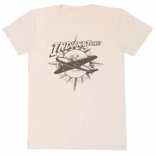 Beige (T-Shirt Unisex Tg. XL) - Indiana Jones: Plane And Compass - Merchandise -  - 5056688508388 - 
