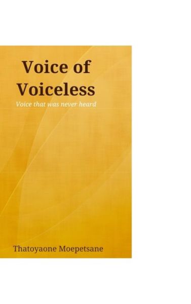 Cover for Thatoyaone Moepetsane · Voice of Voiceless (Book) (2019)