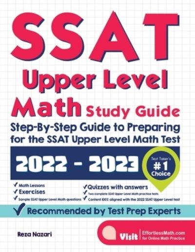 Cover for Reza Nazari · SSAT Upper Level Math Study Guide (Paperback Book) (2021)