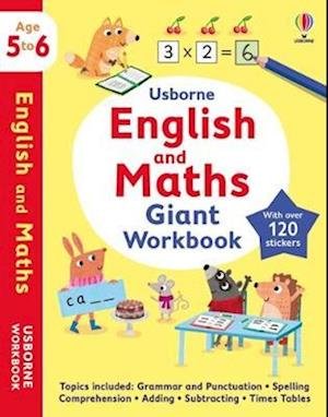 Cover for Holly Bathie · Usborne English and Maths Giant Workbook 5-6 - Usborne Workbooks (Paperback Book) (2022)