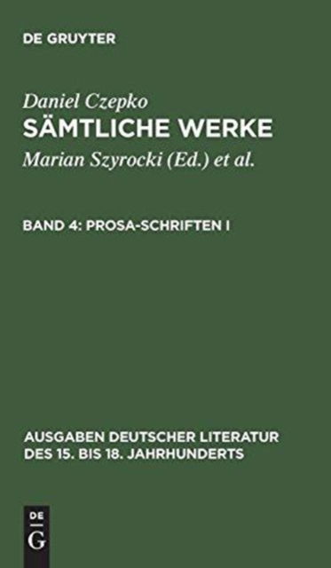 Cover for Daniel Czepko · Sa?mtliche Werke (Book) (1980)