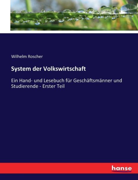 Cover for Roscher · System der Volkswirtschaft (Book) (2017)