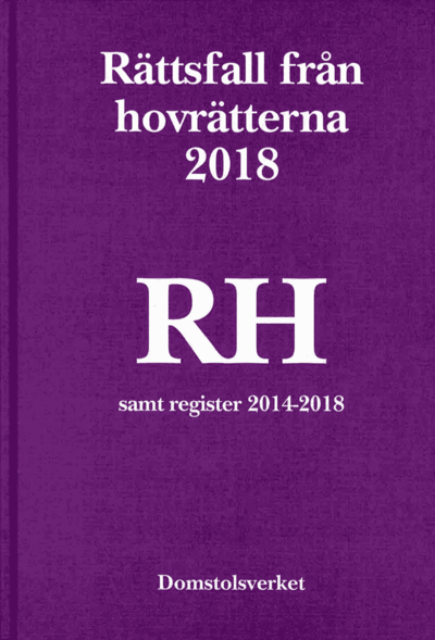 Cover for Rättsfall från hovrätterna. Årsbok 2018 (RH) (N/A) (2019)