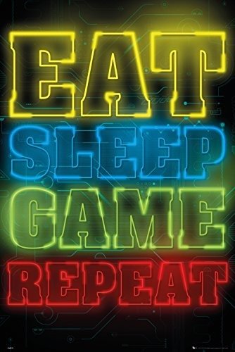Gaming: Eat Sleep Game Repeat (Poster Maxi 61x91,5 Cm) - Merchandising - Merchandise -  - 5028486409389 - 