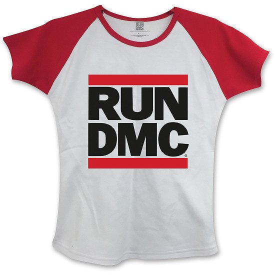 Cover for Run DMC · Run DMC Ladies Raglan T-Shirt: Logo (Skinny Fit) (T-shirt) [size S] [White, Red - Ladies edition]