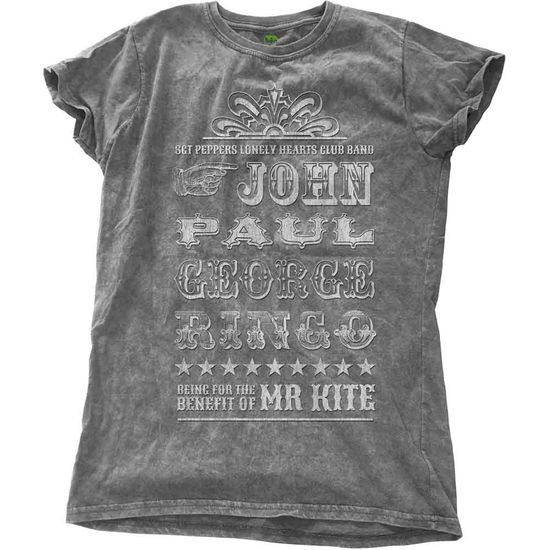 The Beatles · The Beatles Ladies T-Shirt: Mr Kite (Wash Collection) (T-shirt) [size L] [Grey - Ladies edition] (2017)