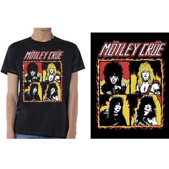 Motley Crue Unisex Tee: Shout at the Devil Flames - Mötley Crüe - Produtos - MERCHANDISE - 5056170673389 - 16 de janeiro de 2020