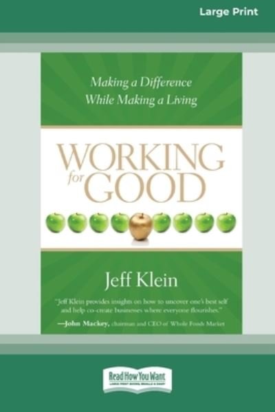 Cover for Jeff Klein · Working for Good (Paperback Book) (2009)