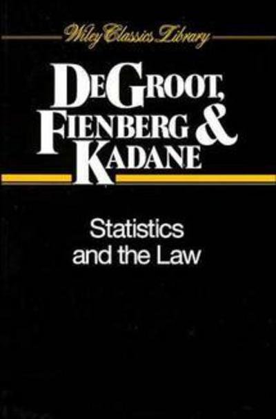 Cover for MH Degroot · Statistics and the Law - Wiley Classics Library (Taschenbuch) [New edition] (1994)