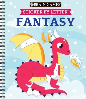 Cover for Ltd. Publications International · Brain Games - Sticker by Letter: Fantasy (Spiral Book) (2022)