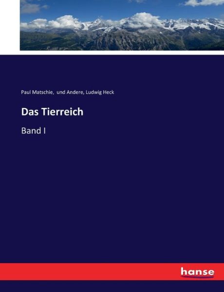 Cover for Matschie · Das Tierreich (Book) (2017)