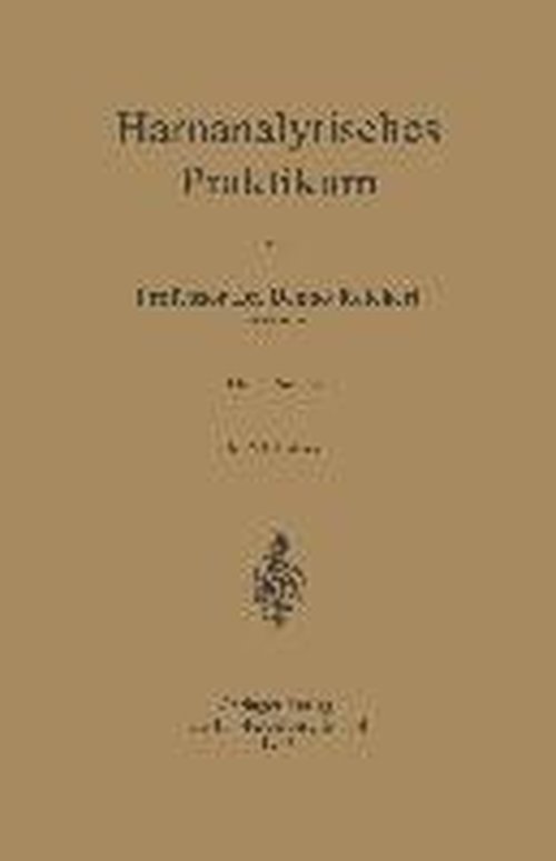 Harnanalytisches Praktikum - Benno Reichert - Books - Springer-Verlag Berlin and Heidelberg Gm - 9783540013389 - 1948
