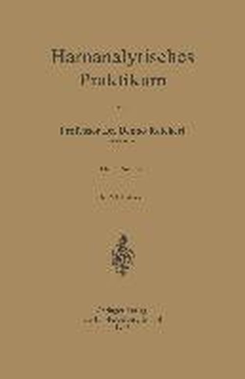 Cover for Benno Reichert · Harnanalytisches Praktikum (Paperback Book) (1948)