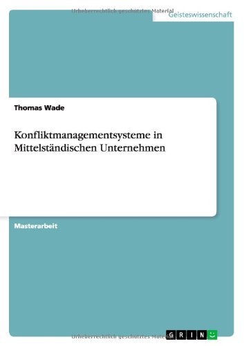 Cover for Wade · Konfliktmanagementsysteme in Mitte (Bog) [German edition] (2011)