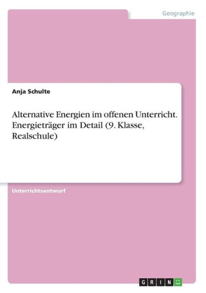 Cover for Schulte · Alternative Energien im offenen (Book) (2016)