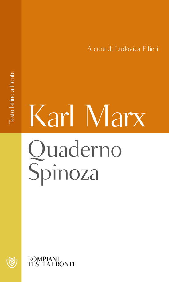 Cover for Karl Marx · Quaderno Spinoza. Testo Latino A Fronte (CD)