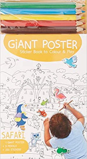 Giant Poster Colouring Book: Safari - Yoyo Books - Kirjat - Yoyo Books - 9789463602389 - keskiviikko 1. elokuuta 2018