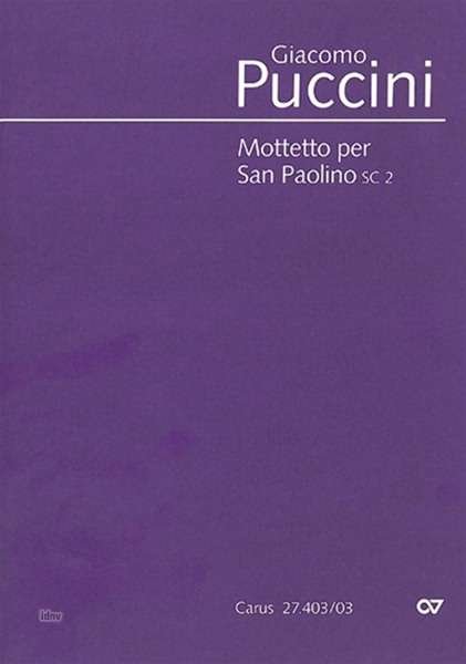 Cover for Puccini · Mottetto per San Paolino, Klavi (Buch)