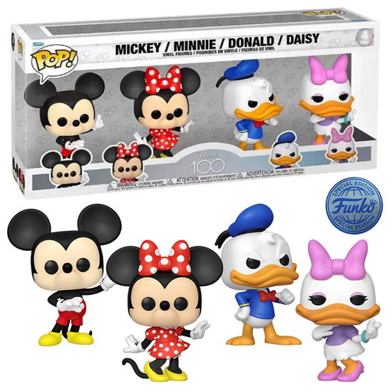 Funko  Disney 100 Mickey  Friends 4PK Mickey Minnie Donald Daisy POP Vinyl Figures · Disney POP! Movies Vinyl Figuren 4er-Pack Classics (Toys) (2024)