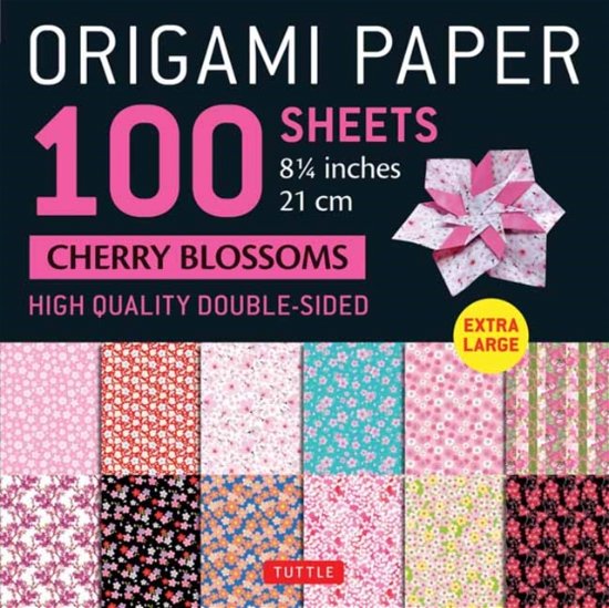 Cover for Tuttle Tuttle Studio · Origami Paper 100 sheets Cherry Blossoms 8 1/4&quot; (21 cm): Extra Large Double-Sided Origami Sheets Printed with 12 Different Color Combinations (Instructions for 5 Projects Included) (Papirvare) (2024)