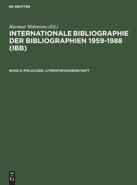 Cover for Thomson Gale · International Bibliogarphy of Bibliographies 1959-1988 (Hardcover Book) (2000)