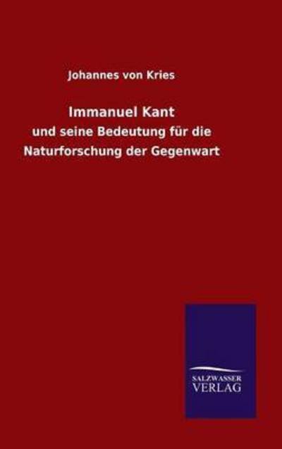Cover for Johannes von Kries · Immanuel Kant (Hardcover Book) (2016)