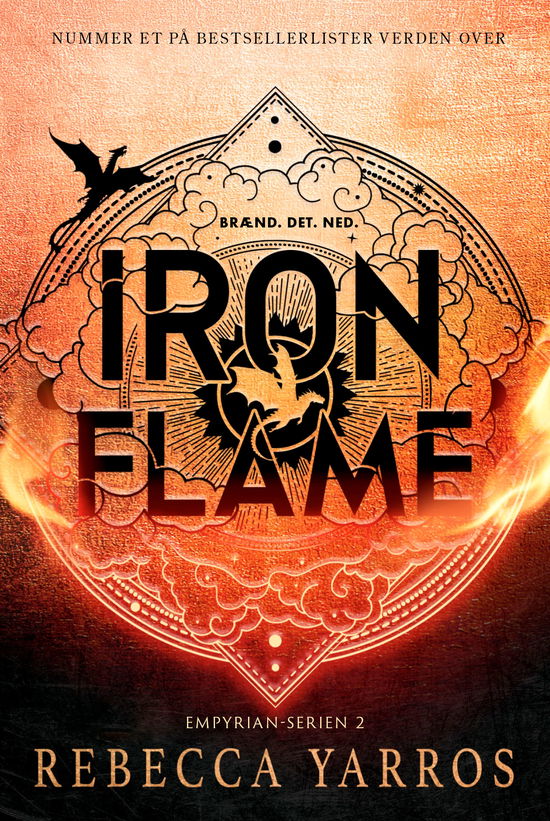 Cover for Rebecca Yarros · Empyrian: Iron Flame - Brænd. Det. Ned. (Paperback Book) [1st edition] (2023)