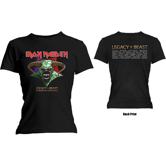 Iron Maiden Ladies T-Shirt: Legacy of the Beast Tour (Back Print) - Iron Maiden - Produtos -  - 5056170636391 - 
