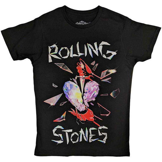 Cover for The Rolling Stones · The Rolling Stones Unisex T-Shirt: Hackney Diamonds Heart (Black) (T-shirt) [size S] (2023)