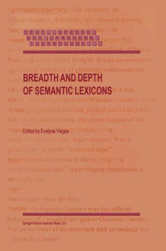 Cover for Evelyne Viegas · Breadth and Depth of Semantic Lexicons - Text, Speech and Language Technology (Hardcover Book) [1999 edition] (1999)