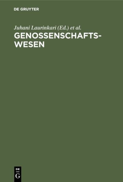 Cover for Juhani Laurinkari · Genossenschaftswesen (Hardcover Book) (1990)