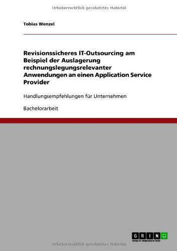 Cover for Wenzel · Revisionssicheres IT-Outsourcing (Book) [German edition] (2010)