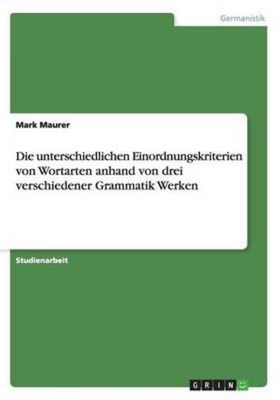Cover for Maurer · Die unterschiedlichen Einordnung (Book) (2016)