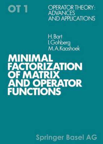 Cover for Bart · Minimal Factorization of Matrix and Operator Functions (N/A) [1979 edition] (1979)