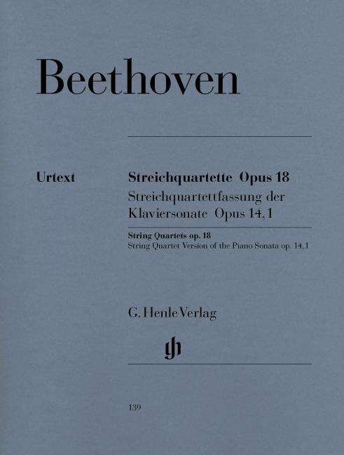 Streichqu.op.18 u.14,1.HN139 - Beethoven - Bücher - SCHOTT & CO - 9790201801391 - 6. April 2018